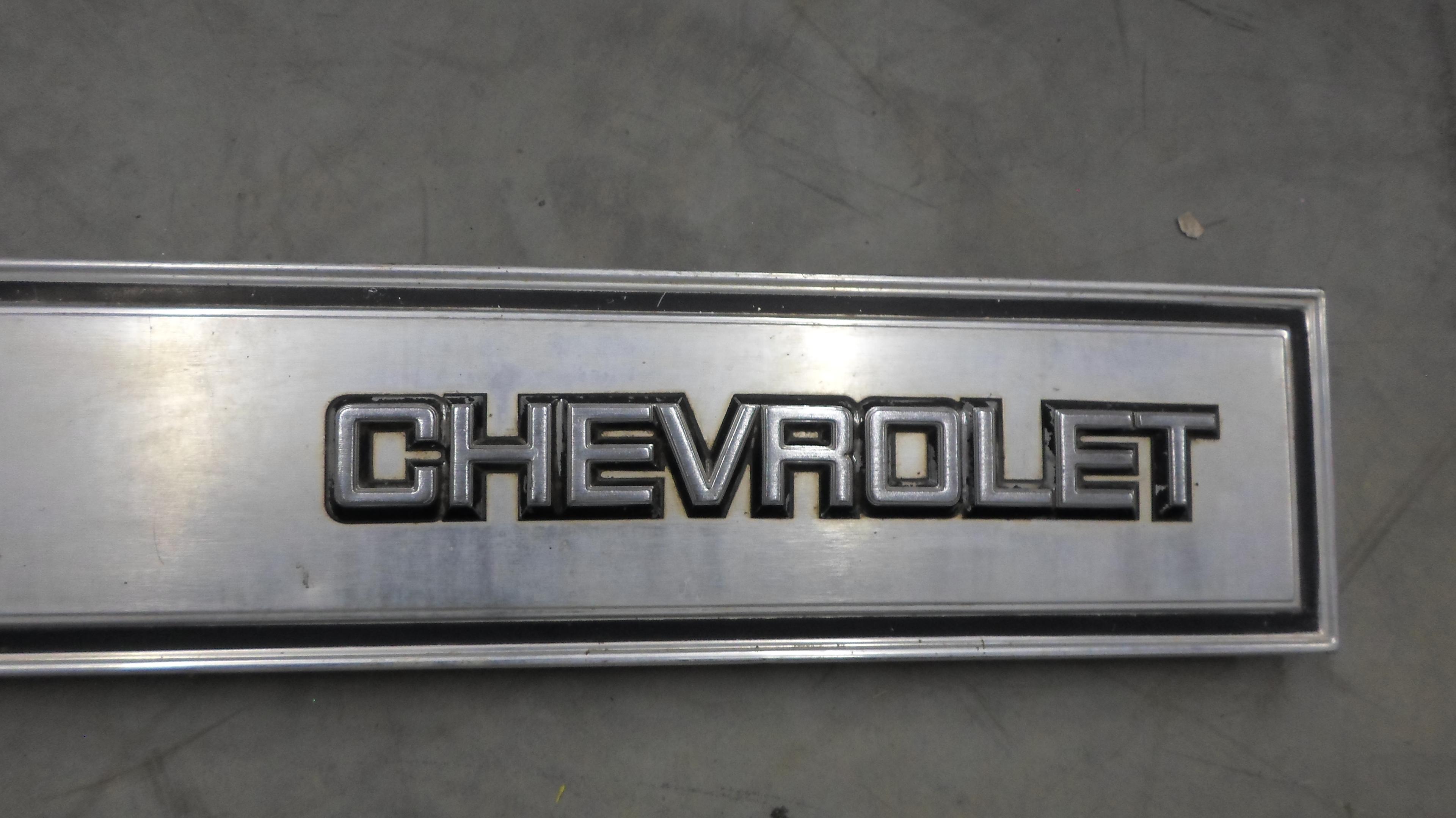 chevy car part, vintage chevrolet tailgate section great for home decor or repair of a classic auto