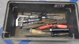 screw drivers, tool box with content of screw drivers and picks and other tools