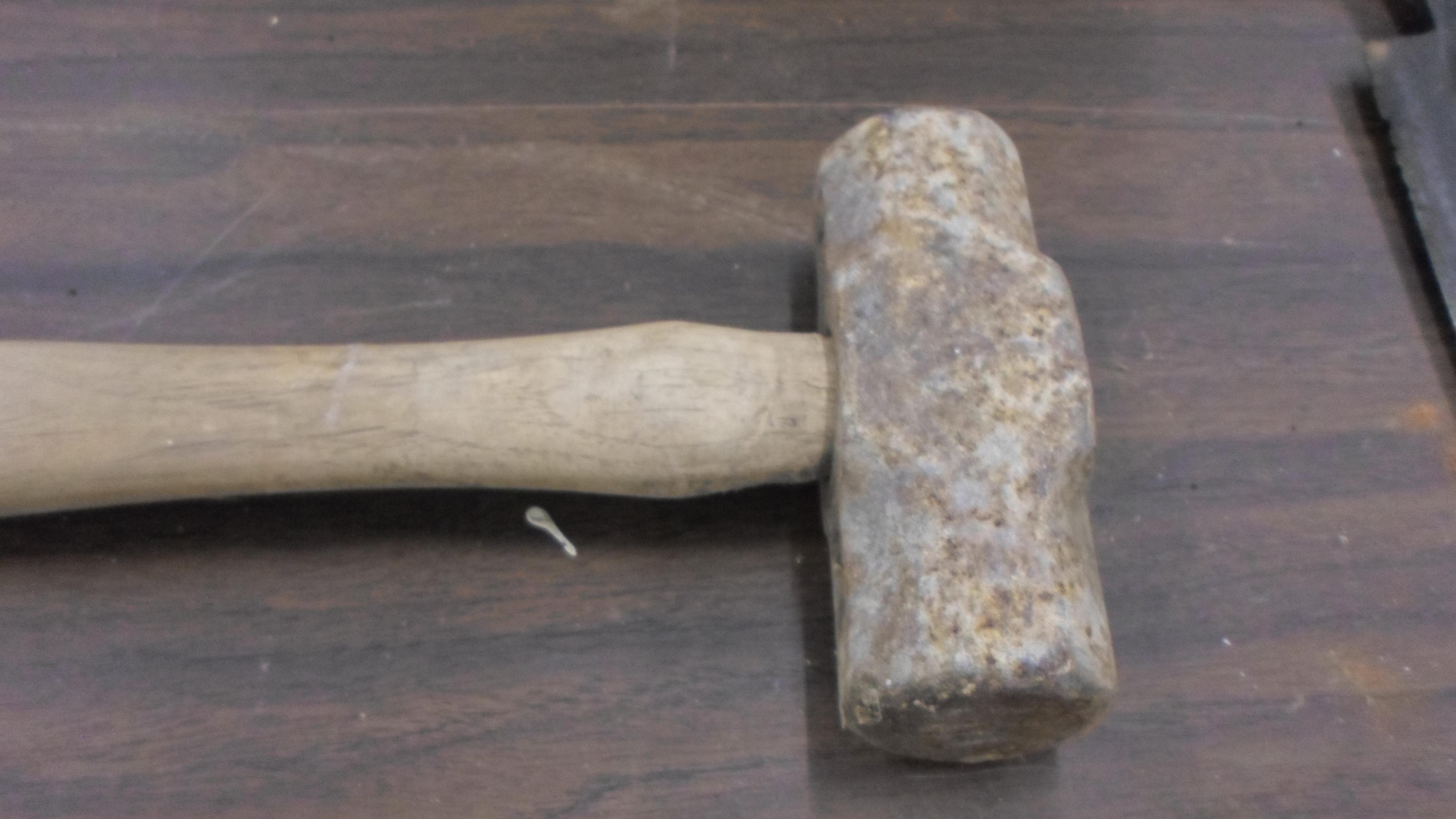 hammer, early american iron head hammer