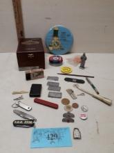 Misc. Lot, Buttons, Pins, Knives, etc.
