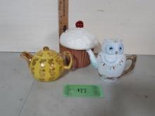 Tea Pots and Cupcake Dish