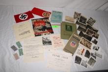 Large Lot of Military Items and 2 German Arm Bands