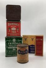 Six Country Store Tea and Spice Tins/Jars