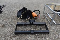 SKID STEER HYDRUALIC POSTHOLE DIGGER W/ 12" AND 18" AUGER