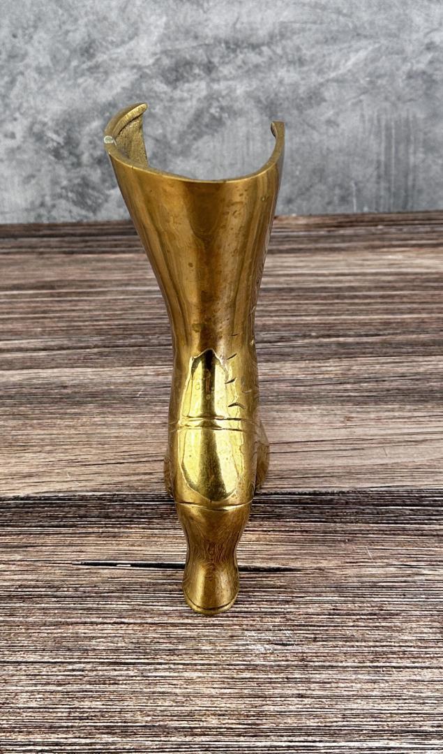 Vintage Brass Victorian Boot Vase