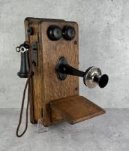 Antique Kellogg Oak Telephone