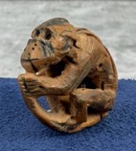 Monkey Carved from Nut