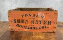 Fonda's Soda Water Wood Crate Boulder Colorado