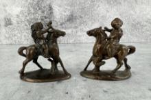 Cast Iron Native American Bookends