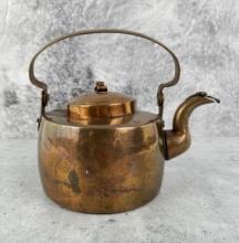Antique Hand Hammered Copper Kettle Teapot