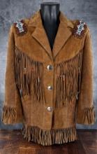 Pioneer Wear Fringe Beaded Leather Jacket