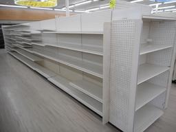35 FT 2-SIDED WHITE SHELVING WITH 1 END CAP (PRICED PER FOOT) 72 INCHES TAL