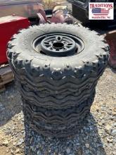 Set of 4 AT25x8-12 ATV Wheels and Tires