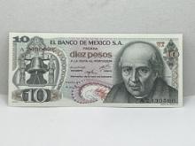 1973 El Banco De Mexico S.A. Diez Pesos