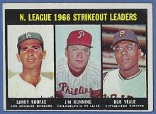 1967 topps #238 Strikeout Leaders Sandy Koufax Jim Bunning