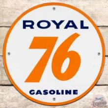 Union 76 Royal Gasoline SS Porcelain Pump Plate Sign