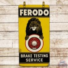 Ferodo Brake Testing Service DS Tin Sign w/ Lion & Wheel Logo