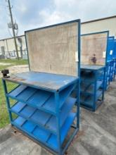 Lot of 3: Heavy Duty Metal Operator Work Tables 48? X 27? X 42?, Overall height 76?