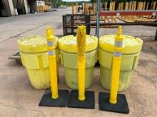 Lot: (3) Spill Containers Drum, (3) Safety Polls (2) Barrel Container Stands