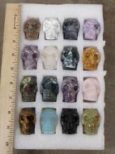 Set of 16 Mineral Skulls in Different Colors (ONE$)