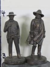 2 Vintage Western J. Largo Statues Signed "Largo 1976" on Back (ONE$) WESTERN ART