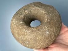 4 3/4" "Donut" Stone with Large Hole, Found in New Jersey, Ex: Walt Podpora Collection