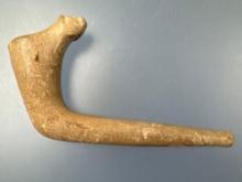 HIGHLIGHT Best of BEST, 5 1/2" Pipestone Bear Effigy Iroquoian Pipe, NY, COMPLETE, NO Restoration