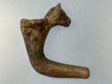 Rare 2 1/2" Bear Effigy Pipe, Iroquoian, Found in Central, NY, Ex: Mickey Taylor, Restoration