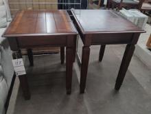 SET OF 2 WOODEN END TABLES 28" X 22" X 30"