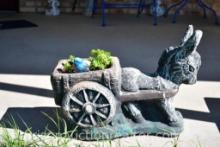 DONKEY PULLING A CART OUTDOOR DECOR