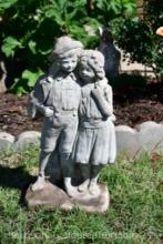 BOY AND GIRL OUTDOOR STATUE