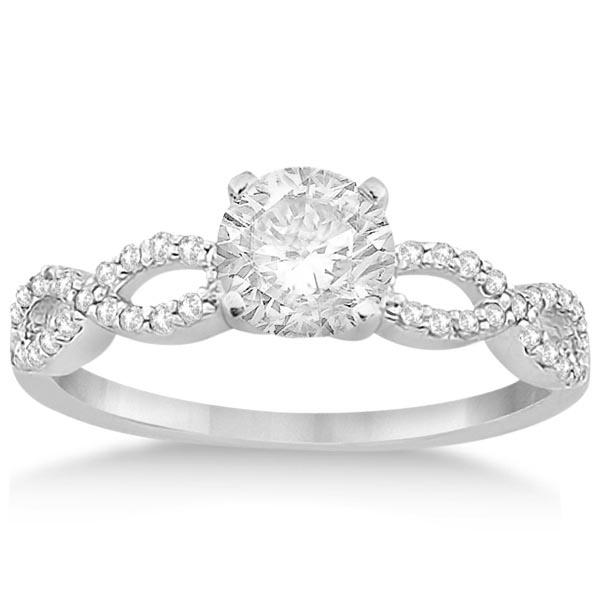 Twisted Infinity Diamond Engagement Ring Setting platinum 1.21ctw