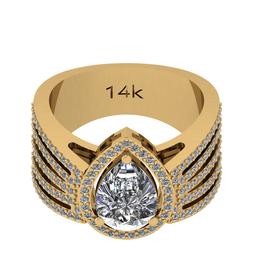 1.68 Ctw SI2/I1 Diamond 14K Yellow Gold Engagement Halo Ring