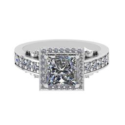 2.25 Ctw SI2/I1 Diamond 14K White Gold Engagement Halo Ring