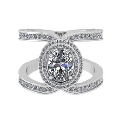 2.30 Ctw SI2/I1 Diamond 14K White Gold Bridal Wedding Halo Ring