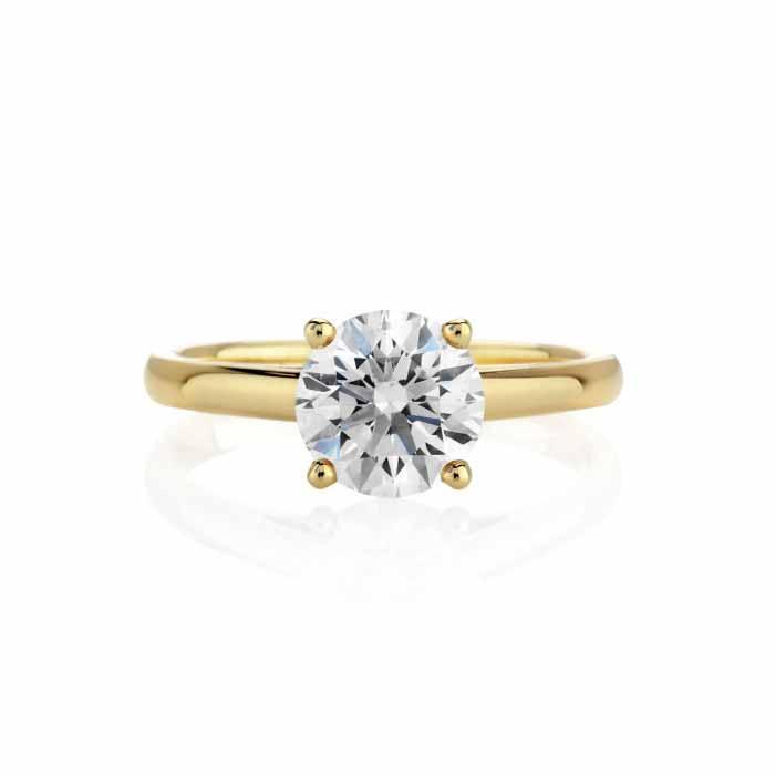 Certified 1.32 CTW Round Diamond Solitaire 14k Ring F/SI3