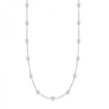 36 inch Station Station Necklace 14k White Gold 3.00ctw