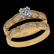 1.45 Ctw SI2/I1 Diamond 10K Yellow Gold Engagement set Ring