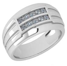 0.25 Ctw SI2/I1 Diamond 14K White Gold Men's Band Ring