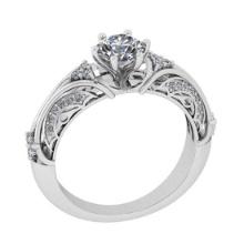 1.51 Ctw SI2/I1 Diamond Style 14K White Gold Vintage Style Ring
