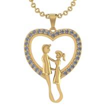 0.75 Ctw SI2/I1 Diamond 14K Yellow Gold valentine's day theme pendant necklace