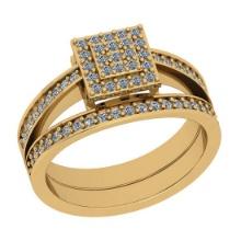 Certified 0.52 Ctw I2/I3 Diamond 10K Yellow Gold Victorian Style Bridal Band Ring