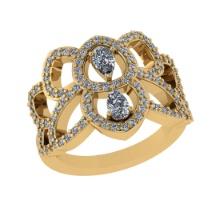 1.28 Ctw SI2/I1 Diamond 14K Yellow Gold Promises Ring