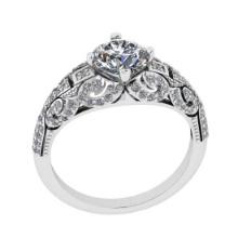 2.15 Ctw SI2/I1 Diamond Style 14K White Gold Vintage Style Ring