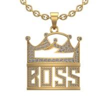 1.15 Ctw SI2/I1 Diamond Prong Set 10k Yellow Gold Boss Pendant Necklace