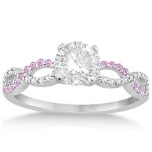 Infinity Diamond and Pink Sapphire Engagement Ring 14K White Gold 1.21ctw