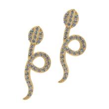 0.39 Ctw SI2/I1 Diamond 10k Yellow Gold Snake Earrings