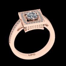 0.83 Ctw VS/SI1 Diamond 14K Rose Gold Vintage Style Ring