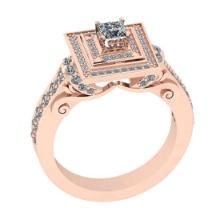 1.10 Ctw SI2/I1 Diamond Style 14K Rose Gold Vintage Style Ring