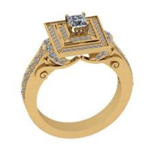 1.10 Ctw SI2/I1 Diamond Style 14K Yellow Gold Vintage Style Ring